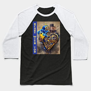 Heart with you, antiwar blue-yellow Baseball T-Shirt